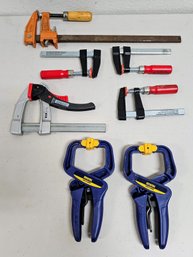 A Lot Of Clamps Incl. Quick Grip And Adjustable Bar Clamps