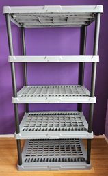Gray And Black Heavy Duty Plastic 5 Tier Shelves (can Be Taken Apart)