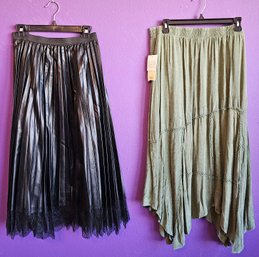 2 Reba Woman Skirts Incl Black Size 2x & New With Tags Green Size 1x