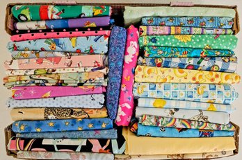 Collection Of Fun Patterned Cotton Yardage Fabric Incl Nursery, Animal, Dolls & More