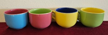 NIB 4 Mugs Incl. Green, Blue, Pink And Green
