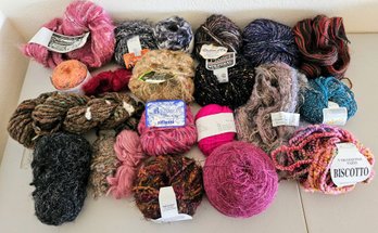 Lot Of Wool Blends Yarn Incl. Maroon, Multi-color, Pink Brands Planet, Quark, Trendsetter Yarns And More