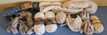 An Assortment Of Mostly Wool Yarn Incl Berella, Dublin, Karabella And More Creams And Tans