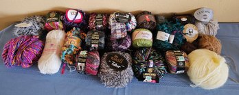 A Lot Of Yarn With Various Blends, Brands And Colors