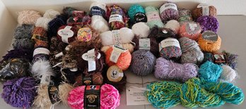A Lot Of Various Blends Of Yarn In An Assortment Of Colors And Brands