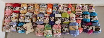 Large Assortment Of Mostly Cotton Yarn Incl. Sugar And Cream Solid And Multi-colors