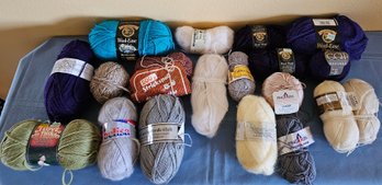 An Assortment Of Wool Blends Yarn With Various Brands And Colors
