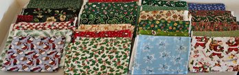 Lot Of Yardage/scrap Fabric Incl Mostly Christmas Patterned