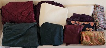 Assortment Of Yardage Fabric For Upholstery Incl Crushed Velvet, Corduroy & More