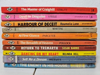 10 Harlequin Romance Books Incl The Master Of Craighill, Devil In Disguise, Harbour Of Decit & More