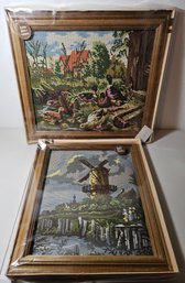 2 Cross Stitch/needlepoint Kits Incl Duck & Windmill Scenes