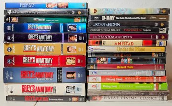 Lot Of Dvds Incl Greys Anatomy, D-day, Star Born & More
