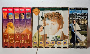 VHS Box Sets Incl Egypt Undiscovered, A Woman Of Substance & Pride And Prejudice