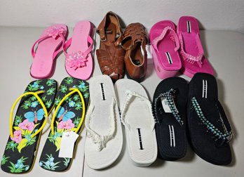 Assortment Of Women's Shoes & Flip Flops Mostly Size 9