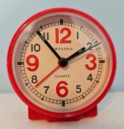 Vintage Red Delvina Quarts Clock
