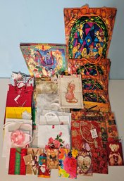 Assortment Of Gift Bags Incl Christmas, Sparkle, Fruit & More