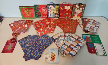 Assortment Of Mostly Christmas Theme Paper Lunch/gift Bags