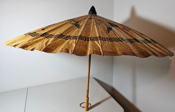 Blue Oriental Style Paper/wooden Umbrella