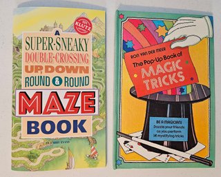 Vintage Children Books Incl Pop-up Magic Tricks & Super Sneaky Maze Book