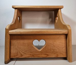 Wooden Doll Bench With Heart Theme