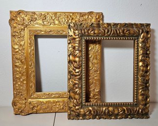 2 Gold Tone Embellished Wood Frames