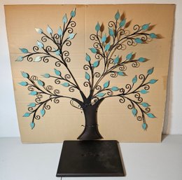 Hallmark Metal Family Tree With Teal Leaves And Metal Base (new)