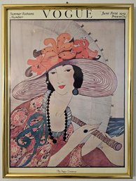 Vogue Summer Fashions June 1919 Print In Gold-tone Metal Frame
