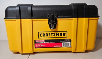 Craftsman Plastic Tool Box With Art & Sewing Supplies Incl Elastic, Pins, Measuring Tape & More
