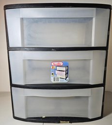 Sterilite 3 Drawer Plastic Drawer Unit With Casters