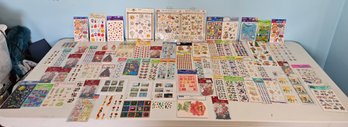 Large Lot Of Mostly Vintage Stickers Incl Christmas, Animal, Fruits & More