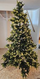 7.5' Pre-lit Christmas Tree Down Swept Pine Needle (tested)
