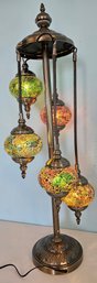 New Lamp With LED Lights & Colorful Dangle Shades, New In Box But Assembled For Photos