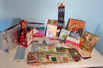 Assortment New Of Holiday Gift Bags, Gift Boxes, Tags, Tissue Paper & More