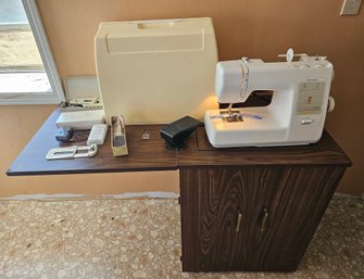 Vintage Kenmore Sewing Machine With Composite Wood Sewing Table
