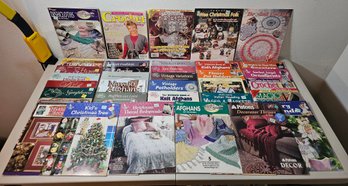 Large Lot Of Art Booklets Incl Crochet, Dishcloths, Knitting & More