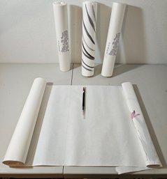 Japanese Art Rice Paper And Calligraphy Brush
