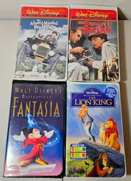 4 Disney VHS Tapes Incl Lion King, Fantasia, The Absent Minded Professor & More