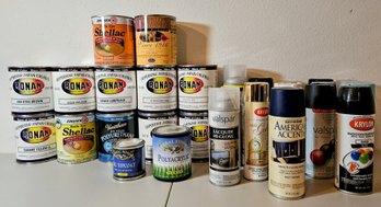 Assortment Of Paint In Cans & Spray Cans Incl Ronan, Krylon & More