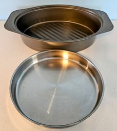 Non Stick Roasting Pan & Round Stainless Steel Baking Pan