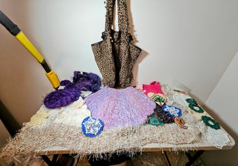 Homemade Crochet/knit Arts Incl Bags, Scarves, Doilies Snowflakes & More