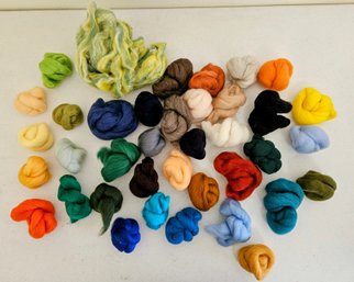 Assortment Of Dyed Roving Material In A Variety Of Colors