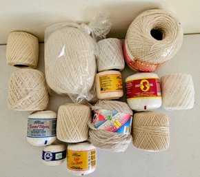 Lot Of White & Cream Color Knitting/crochet Yarn By Bernat, Emily's, South Maid & More
