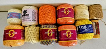 Assortment Of Yellows & Orange Knitting/crochet Yarn Incl Omegacryl, South Maid & More