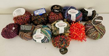 *lot Of Fun Red, Orange & Multicolor Specialty Yarn By Trendsetter, Tiber & More