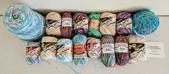 Assortment Of Multicolor Blue, Green, Cream Mostly Cotton Yarn Incl Sugar & Cream, Peaches & Cream & More