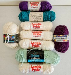 Lot Of Lamb's Pride Wool Incl Blue, Teal, White & More
