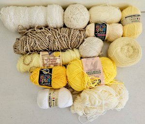 Assortment Of Mostly Chunky Yarn Incl Creams, Whites & Yellows