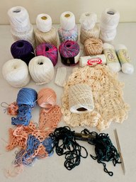 Assortment Of Multicolor, Cream, Blue Knitting/crochet Yarn
