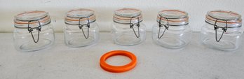 Glass Canister Jars With Extra Silicone Seal Rings