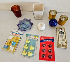 Assortment Of Candle Votives, Vintage Candles Incl Mini Molded Animals & More